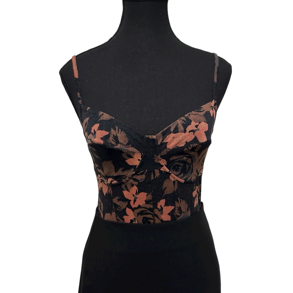 Wilfred Black and Brownish Mauve Patterned Tank Top size S